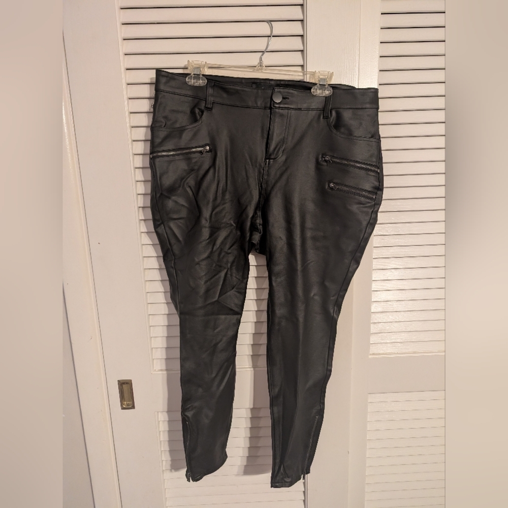 Torrid Black Faux Leather Women's Moto Pants